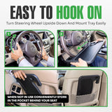 AutoBizarre Multipurpose Car Steering Wheel Desk For Eating and Working with Cup Stand Slot and Pen Slot for All Cars & Vans