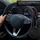 AutoBizarre Car Anti Skid Non Slip Suede Steering Wheel Grip Covers Decoration Universal for All Cars - Set of 2 pcs