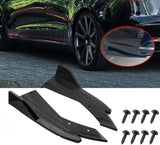 AutoBizarre Glossy Black Car Rear Bumper Lip Diffuser Splitter Canard Protector Universal for All Cars - Set of 2 pcs