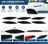 AutoBizarre Set of 6 Pcs Glossy Black Car Fender Trim Decorative Air Flow Side Vent Stickers Hood Scoop Decal Universal for All Cars