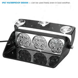 AutoBizarre 12V Car Dash Emergency Warning Strobe Red Blue White Flasher Windshield Sucker 18 LED light With Multiple Flashing Modes For All Cars, Emergency Vehicles, etc.