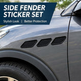 AutoBizarre Set of 6 Pcs Glossy Black Car Fender Trim Decorative Air Flow Side Vent Stickers Hood Scoop Decal Universal for All Cars
