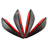AutoBizarre Car Front Bumper Lip Splitter Fins Carbon Fiber Rubber Rear Diffuser- Set of 4 Pcs Bumper Knife