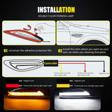 AutoBizarre 2Pcs Blade Shape Blade Style Car Styling LED Side Fender Lights Double Colors Turn Signal Indicator Light (White & Amber) for All Cars, Trucks, SUVs, etc.