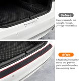 AutoBizarre 90cm x 7cm Black Red Car Rear Bumper Protector Guard Anti-Scratch Anti-Slip Car Trunk Door Sill Protector Rubber Strip for Trunk Protection and Decoration