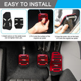 AutoBizarre 3 Pcs Anti-Slip Aluminium Alloy Sports Car Foot Pedal Pad Cover Anti-Rubbing Manual Transmission Clutch Brake Accelerator Car Pedal Replacement Kit Universal for all Manual Cars