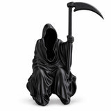 AutoBizarre Black Grim Ghost Reaper Figurine with Scythe Miniature Gothic Decor Statue for Car Spoiler, Desk, Home Décor
