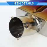 AutoBizarre Stainless Steel Burnt Blue Holographic Blue Square Shaped Dual Pipe Car Exhaust Tail Muffler Silencer Tip Car End Pipe Tail Exhaust Show Pipe Universal for All Cars (Square Dual Pipe Curved Bent)