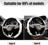 AutoBizarre Car Anti Skid Non Slip Leather Steering Wheel Grip Covers Decoration Universal for All Cars - Set of 2 pcs