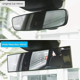 AutoBizarre Car Rearview Mirror Interior Clip-on Wide Angle Panoramic Anti-Glare 300mm Convex Rearview Mirror Universal for all Cars, SUVs, Trucks, etc