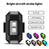 AutoBizarre Anti-Collision Waterproof 7 Color Rechargeable Mini LED Strobe Light Aeroplane Aircraft Drone Warning Flying Signal Safety Strobe Flashing Light for Car Motorcycle Bike Bicycle Drone Helmet