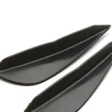 AutoBizarre Car Front Bumper Lip Splitter Fins Carbon Fiber Rubber Rear Diffuser- Set of 4 Pcs Bumper Knife