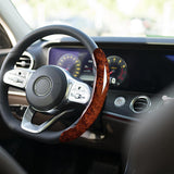 AutoBizarre Car Anti Skid Non Slip Wood Grain Finish Steering Wheel Grip Covers Decoration Universal for All Cars - Set of 2 pcs