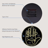 AutoBizarre Car Expression Display 4 Emoticons & 4 Hand Gesture LED Fun Emoticons Gesture Lights Warning Lights With Wireless Remote Controller For All Cars, Vans & Trucks