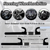 Autobizarre Anti-Theft Heavy Duty 5-Digit Combination Car Steering Wheel Lock Extendable Retractable Keyless Password Code Steering Lock Universal for All Cars, Vans, SUVs, etc.