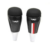 AutoBizarre Car Styling Faux Leather Carbon Fiber Finish Gear Shift Knob with Different Size adaptors for All Automatic Transmission Cars
