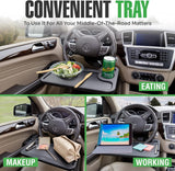 AutoBizarre Multipurpose Car Steering Wheel Desk For Eating and Working with Cup Stand Slot and Pen Slot for All Cars & Vans
