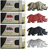 AutoBizarre 3D Raised Rhino Metal Monogram Emblem Badge Sticker for All Cars & Bikes