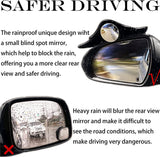 AutoBizarre Bat Shaped 2 in 1 Car Rear View Mirror Rain Eyebrow Weatherstrip Auto Mirror Rain Shield in Carbon Fiber Finish with Adjustable Blind Spot Mirror Set of 2 pcs Compatible with All Cars