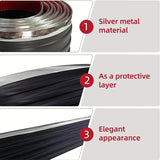 AutoBizarre Car Side Skirt Edge Anti-Collision Anti-Scratch Black Rubber & Chrome Tape Strip 6cm x 4mtrs for Car Door/Side Protection & Decoration Universal for All Cars