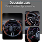 AutoBizarre Car Anti Skid Non Slip Suede Steering Wheel Grip Covers Decoration Universal for All Cars - Set of 2 pcs