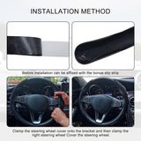 AutoBizarre Car Anti Skid Non Slip Suede Steering Wheel Grip Covers Decoration Universal for All Cars - Set of 2 pcs