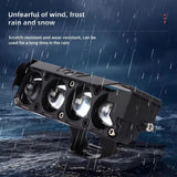 AutoBizarre Car Motorcycle 12V Headlight 4 Led Projector Lamp Dual Color Yellow White Fog Light Metal Body Spotlight Universal for All Bikes Cars SUVs etc.