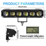 AutoBizarre Car Motorcycle 12V Headlight 6 Led Projector Lamp Dual Color Yellow White Fog Light Metal Body Spotlight Universal for All Bikes Cars SUVs etc.