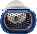 AutoBizarre Stainless Steel Burnt Blue Holographic Blue Square Shaped Pipe Car Exhaust Tail Muffler Grilled Silencer Tip Car End Pipe Tail Exhaust Show Pipe Universal for All Cars (Square Pipe Curved Bent)