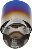 AutoBizarre Stainless Steel Burnt Blue Holographic Blue Oval Shaped Pipe Car Exhaust Tail Muffler Silencer Tip Car End Pipe Tail Exhaust Show Pipe Universal for All Cars (Oval Pipe Curved Bent)