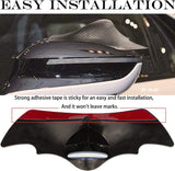 AutoBizarre Bat Shaped 2 in 1 Car Rear View Mirror Rain Eyebrow Weatherstrip Auto Mirror Rain Shield in Carbon Fiber Finish with Adjustable Blind Spot Mirror Set of 2 pcs Compatible with All Cars