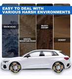 AutoBizarre 8 Pcs Anti-Skid Mud Sand Snow Emergency Universal Car Tire Traction Metal Chain Adjustable Strap Snow Chain for Cars, SUV, Pickup Trucks etc.