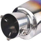 AutoBizarre Stainless Steel Burnt Blue Holographic Blue Square Shaped Pipe Car Exhaust Tail Muffler Grilled Silencer Tip Car End Pipe Tail Exhaust Show Pipe Universal for All Cars (Square Pipe Curved Bent)