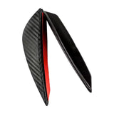 AutoBizarre Car Front Bumper Lip Splitter Fins Carbon Fiber Rubber Rear Diffuser- Set of 4 Pcs Bumper Knife