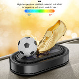 AutoBizarre Solar Powered Car Air Freshener Golden Boot Rotating Football Perfume for Car Dashboard