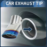 AutoBizarre Stainless Steel Burnt Blue Holographic Blue Oval Sloped Curved Bent Pipe Car Exhaust Tail Muffler Grilled Silencer Tip Car End Pipe Tail Exhaust Show Pipe Universal for All Cars
