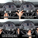 Autobizarre Anti-Theft Heavy Duty 5-Digit Combination Car Steering Wheel Lock Extendable Retractable Keyless Password Code Steering Lock Universal for All Cars, Vans, SUVs, etc.