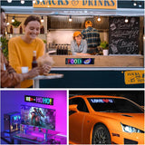 AutoBizarre 14 x 4 Inches Flexible Waterproof DIY Customizable LED Matrix Panel Display Screen Sign Board with Mobile Application and Remote Control for Cars, Home, Office, Shops etc.
