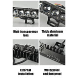 AutoBizarre Car Motorcycle 12V Headlight 4 Led Projector Lamp Dual Color Yellow White Fog Light Metal Body Spotlight Universal for All Bikes Cars SUVs etc.