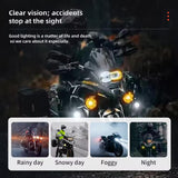 AutoBizarre Car Motorcycle 12V Headlight 5 Led Projector Lamp Dual Color Yellow White Fog Light Metal Body Spotlight Universal for All Bikes Cars SUVs etc