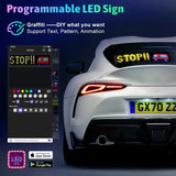 AutoBizarre 35x8 Inches Flexible Waterproof DIY Customizable LED Matrix Panel Display Screen Sign Board with Mobile Application and Remote Control for Cars, Home, Office, Shops etc