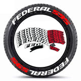 AutoBizarre DIY Federal 595 3D Letters Rubber Tyre Stickers Kit for Decoration Styling Universal for All Cars, Vans, Trucks, Motorcycles