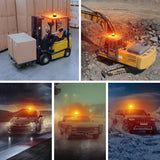AutoBizarre 12V/24V Revolving Amber Yellow Orange Emergency Clearance Warning Strobe LED Beacon Lights with Magnectic Base & Cigarette Lighter Cord for All Cars, Trucks, Vans, SUVs, etc.