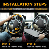 AutoBizarre Multipurpose Car Steering Wheel Desk For Eating and Working with Cup Stand Slot and Pen Slot for All Cars & Vans