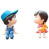 AutoBizarre Car Dashboard Accessories Cute Couple sitting in Bench Figurines Toys Gift Showpiece Desk Decoration Car Interior Decoration