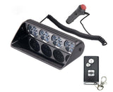 AutoBizarre 12V Car Dash Emergency Warning Strobe Red Blue Flasher Windshield Sucker 16 LED light With Multiple Flashing Modes With Remote Control For All Cars, Emergency Vehicles, etc.