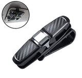 AutoBizarre Car Sun Visor Glasses Clip Holder/Card Holder with 180 Degree Rotation and Carbon Fiber Design Finish