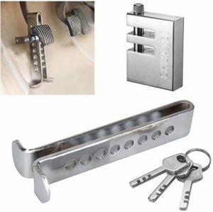 AutoBizarre Anti-Theft Car Clutch Pedal Lock Chrome Stainless Steel Security Lock System for All Cars