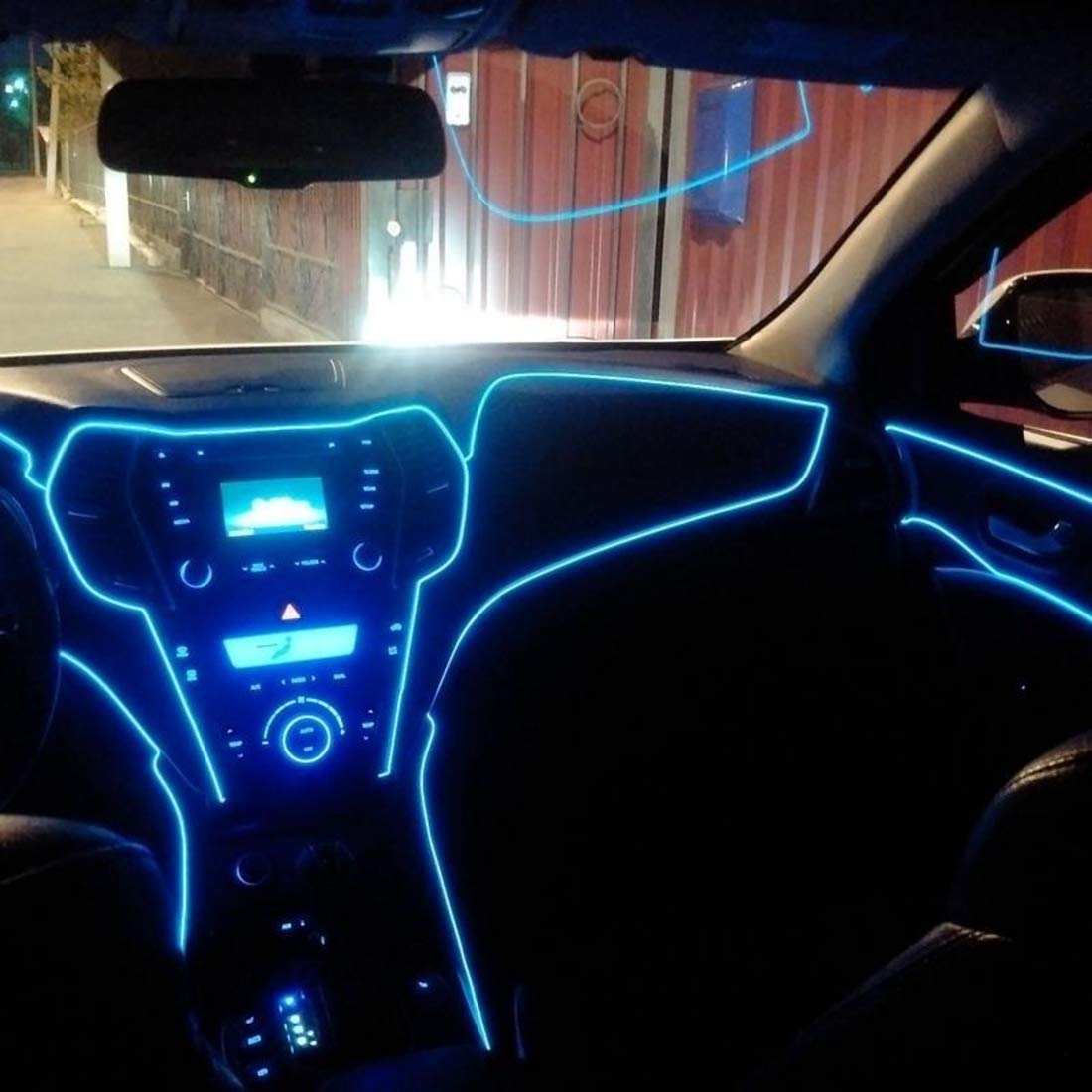Blue Color 5 Meters Car Interior Decoration Cold Light Lin