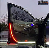 AutoBizarre Car Anti Collision Door Safety 144 LED Strobe Flashing Moving Matrix Strip Light Door Warning Light For All Cars (Set of 2 piece)